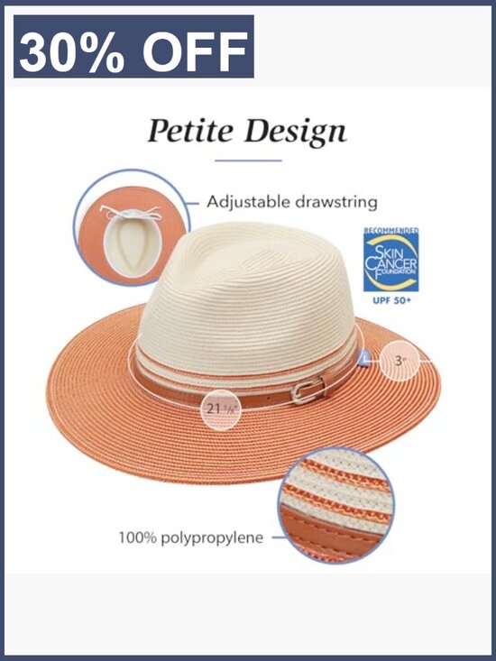 UPF 50+ Wide Brim Fedora Sun Hat, Packable & Adjustable, 100% Polypropylene UPF 50+ Packable Wide Brim Fedora Sun Hat with Drawstring main image 4